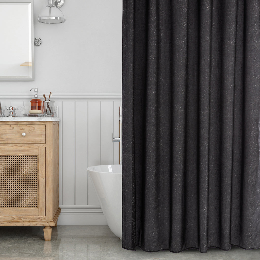 JC SET DE BAÑO 13 PIEZAS LUXURY CORTINA + GANCHOS