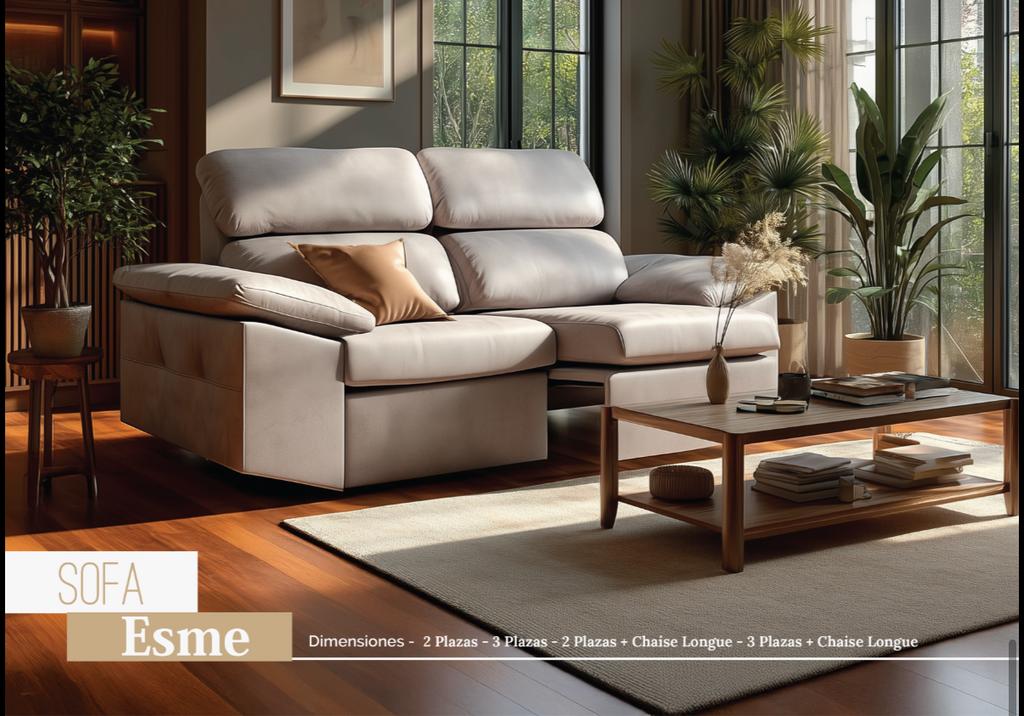 SILLON ESME 2 PLZ + CH DRCH - CTX BEIGE
