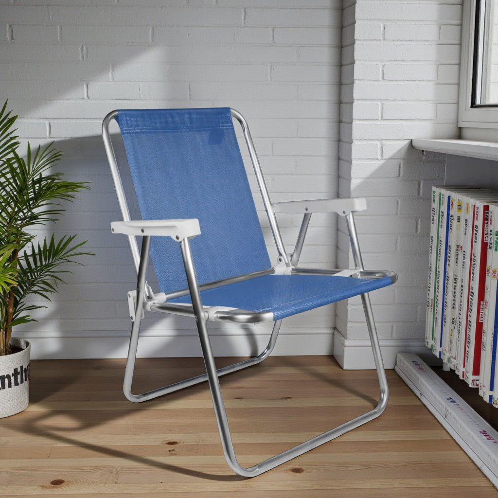 SILLA PLEGABLE ALUMINIO CONFORTO AZUL OSCURO