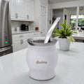 SET MATE/BOMBILLA HUDSON BOMBE ACERO BLANCO