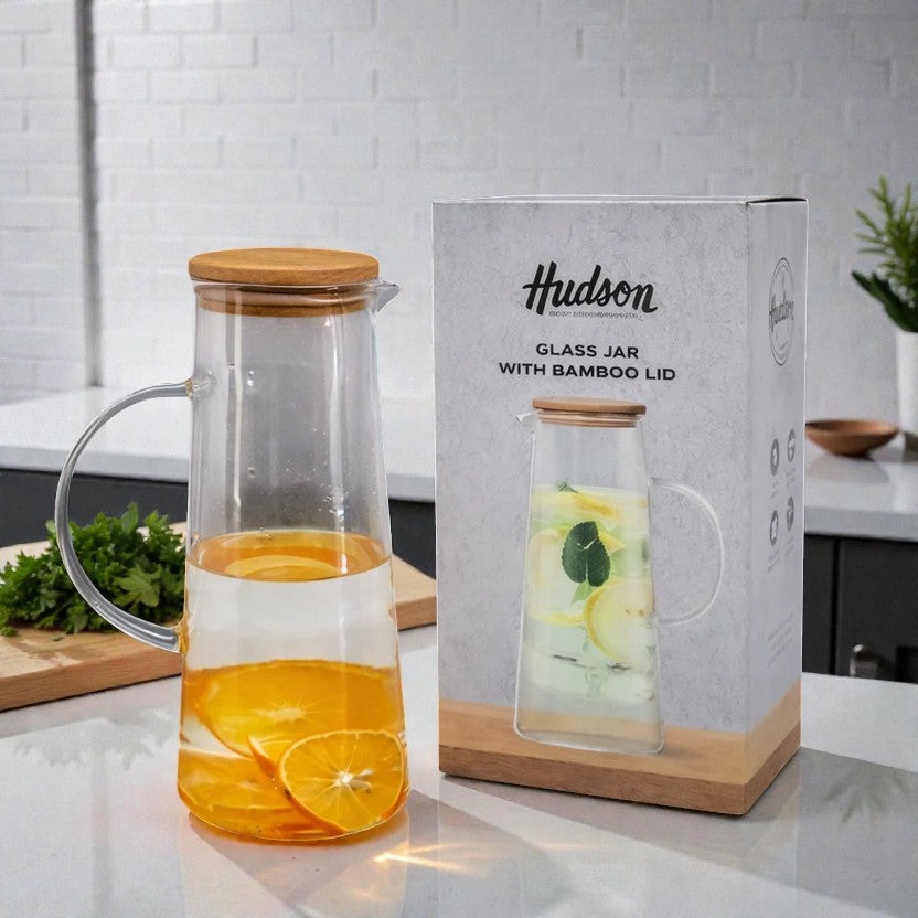 JARRA VIDRIO T/BAMBU 1470ML HUDSON
