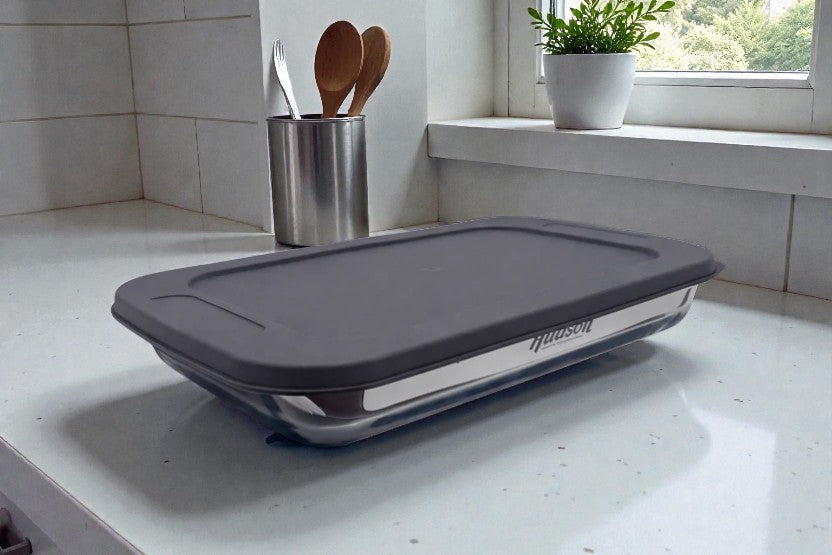 ASADERA RECT VIDRIO C/TAPA 30 HUDSON