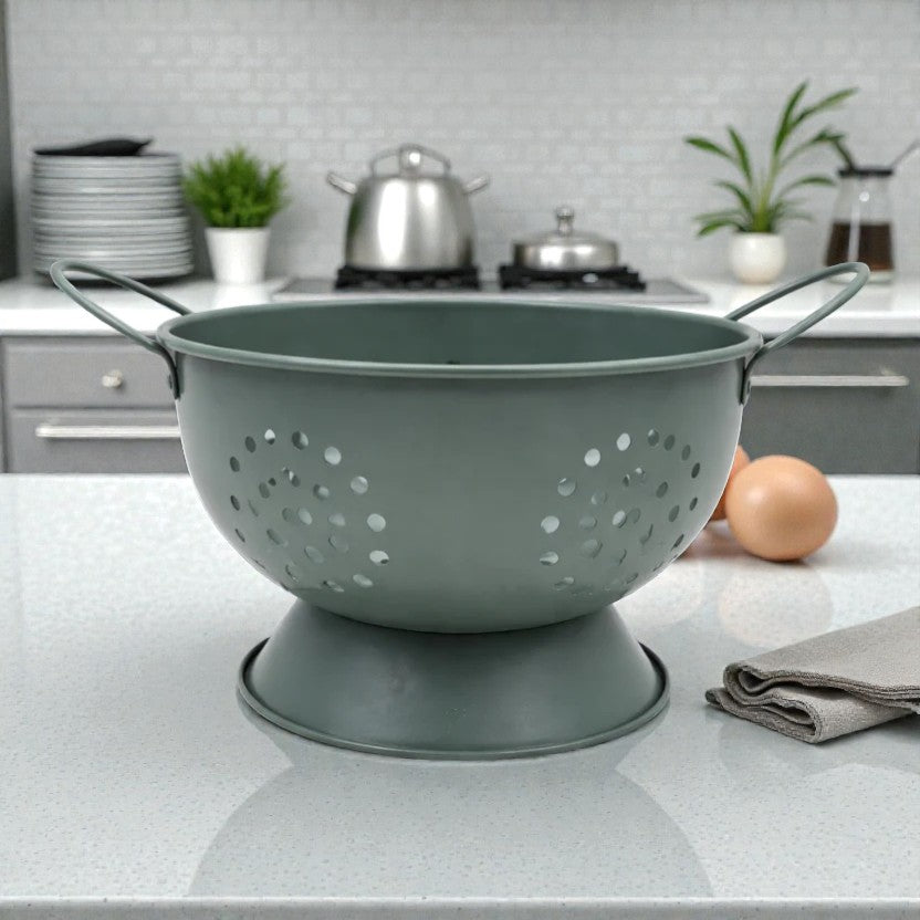 COLAPASTA ACERO INOX. VERDE 21CM CAROL