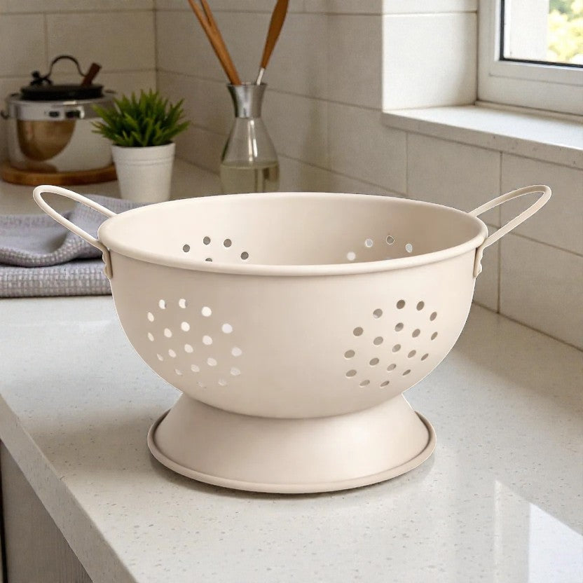 COLAPASTA ACERO INOX. CREMA 21CM CAROL