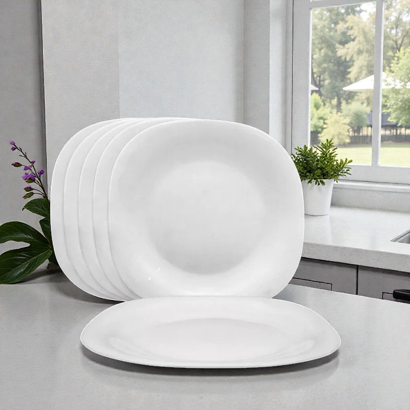 PLATO POSTRE CUAD. OPAL BLANCO CAROL