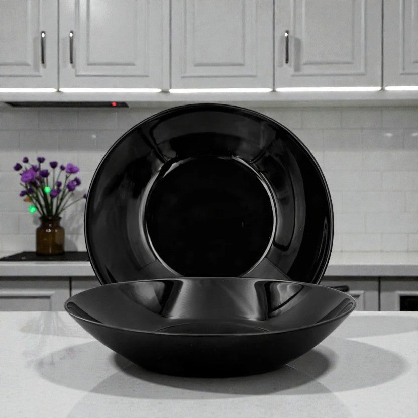 PLATO OPAL NEGRO HONDO 20CM CAROL