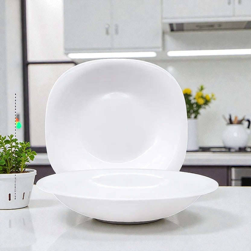PLATO HONDO CUAD. OPAL BLANCO CAROL