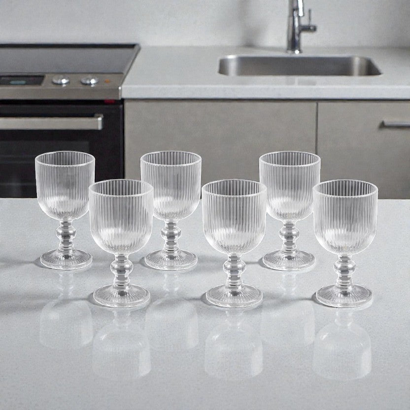 SET X 6 COPAS DE VIDRIO KINGDOM TRANSP