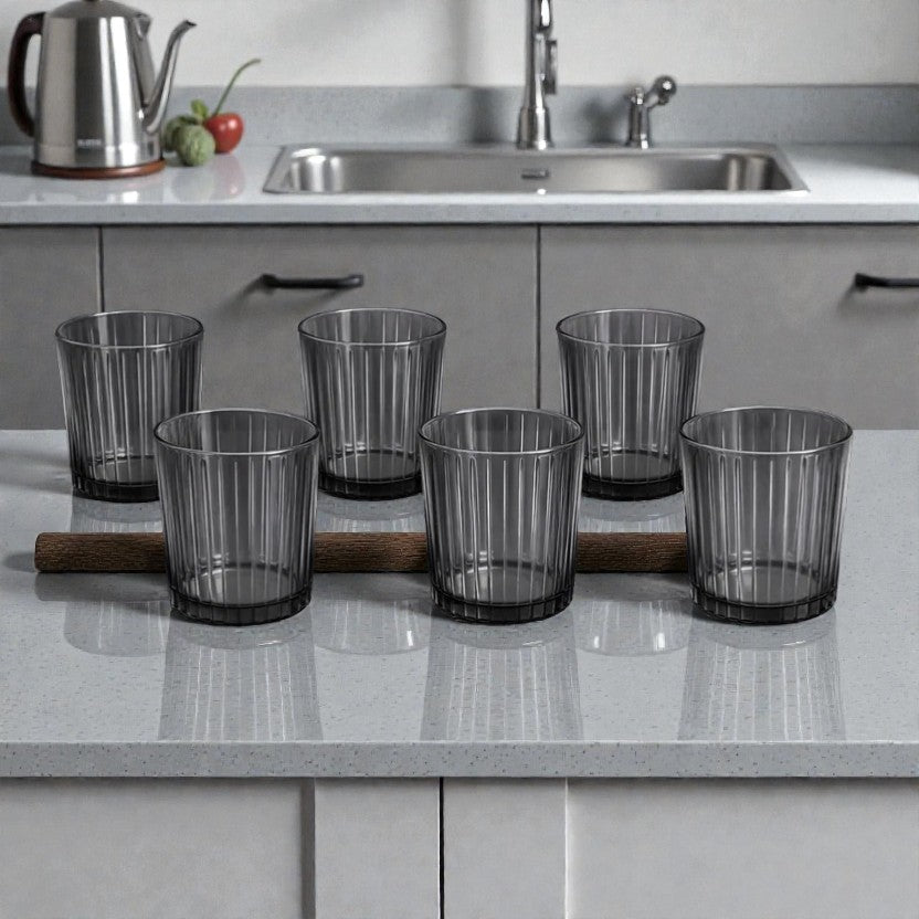 SET X 6 VASOS BAJOS GALIPOLI GRIS 380