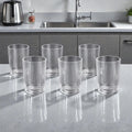SET X 6 VASOS ALTOS DE VIDRIO TRANSPARENTE 420ML  KINGDOM