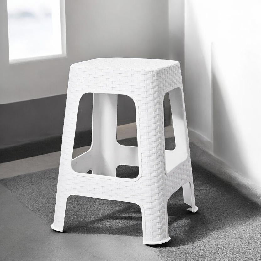 BANQUETA SIMIL RATAN BLANCA