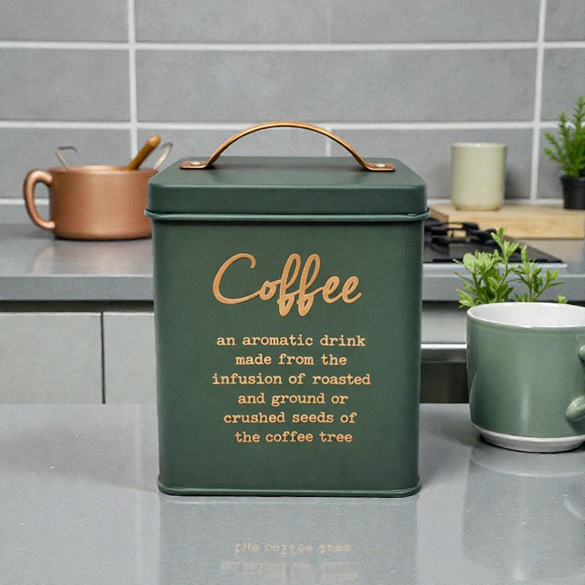 LATA ACERO VINTAGE VERDE "COFFEE"