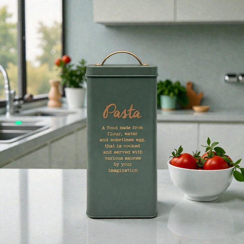 LATA ACERO VINTAGE VERDE "PASTA"