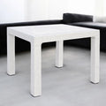 MESA ALTA SIMIL RATAN 80X80CM BLANCA