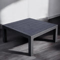 MESA SIMIL RATAN BAJA 80X80CM NEGRA