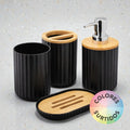 SET DE BAÑO 4PZ PVC BAMBU REDONDO