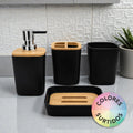 SET DE BAÑO 4PZ PVC BAMBU CUADRADO