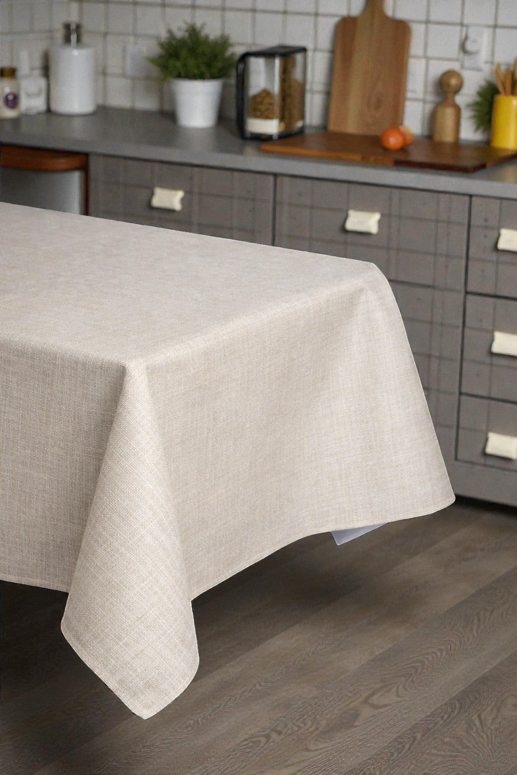 MANTEL SIMIL TEJIDO RUSTICO NATURAL 140X350