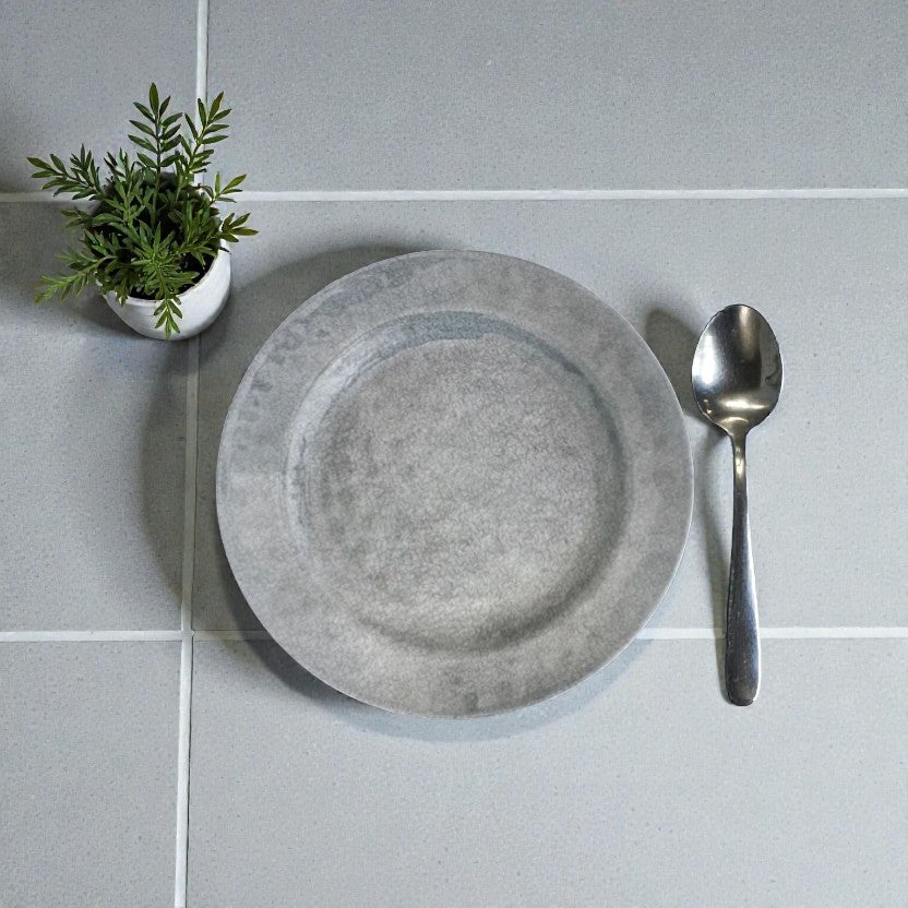 PLATO DE POSTRE MELAMINA GRIS