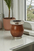 MATE ALGARROBO CON TRIPLE ALPACA CINCELADA