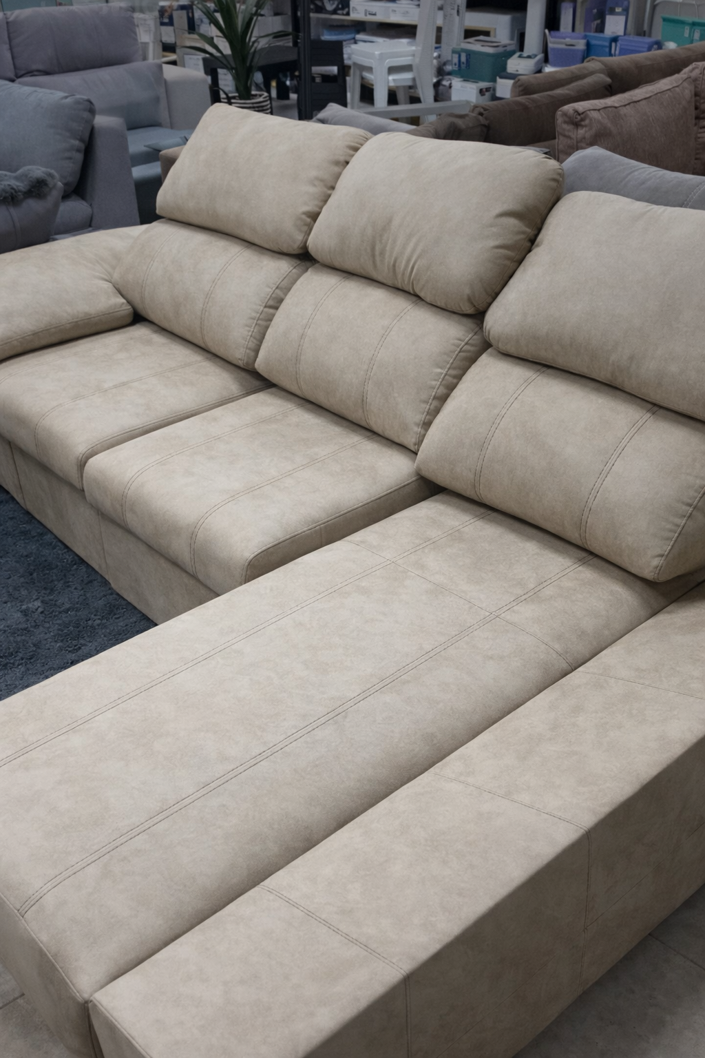 SILLON ESME 2 PLZ + CH DRCH - CTX BEIGE