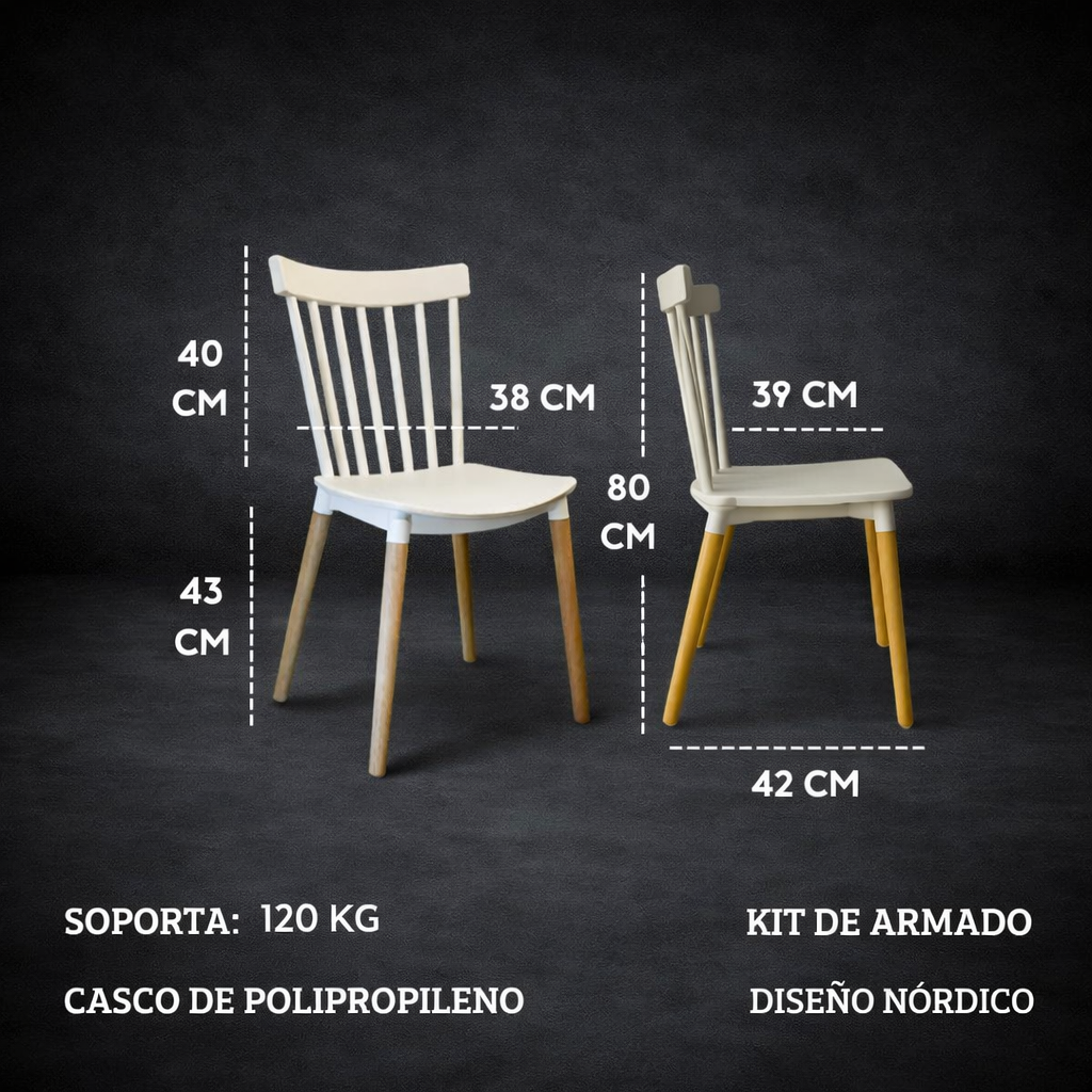 SILLA WINDSOR BLANCO X 4