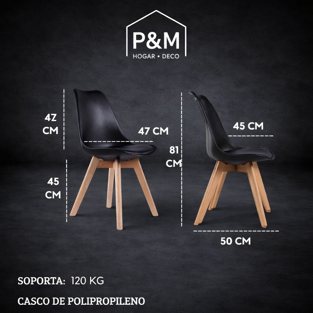 SILLA TULIP X4 NEGRO