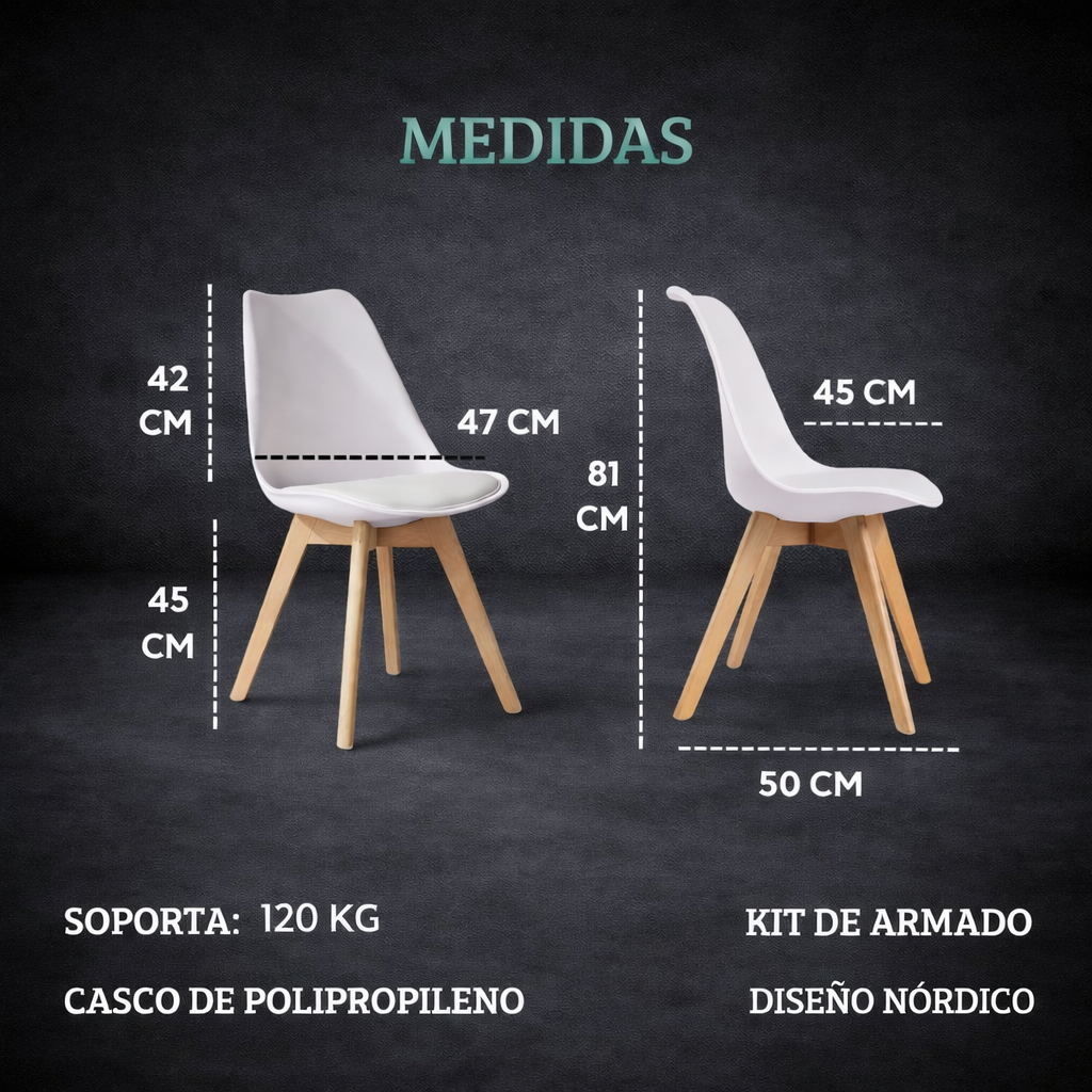 SILLA TULIP X4 BLANCO