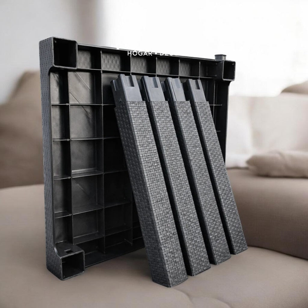MESA ALTA SIMIL RATAN 80X80CM NEGRA