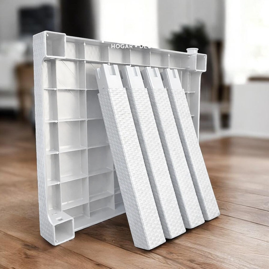 MESA ALTA SIMIL RATAN 80X80CM BLANCA