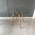 MESA EAMES VIDRIO 120CM
