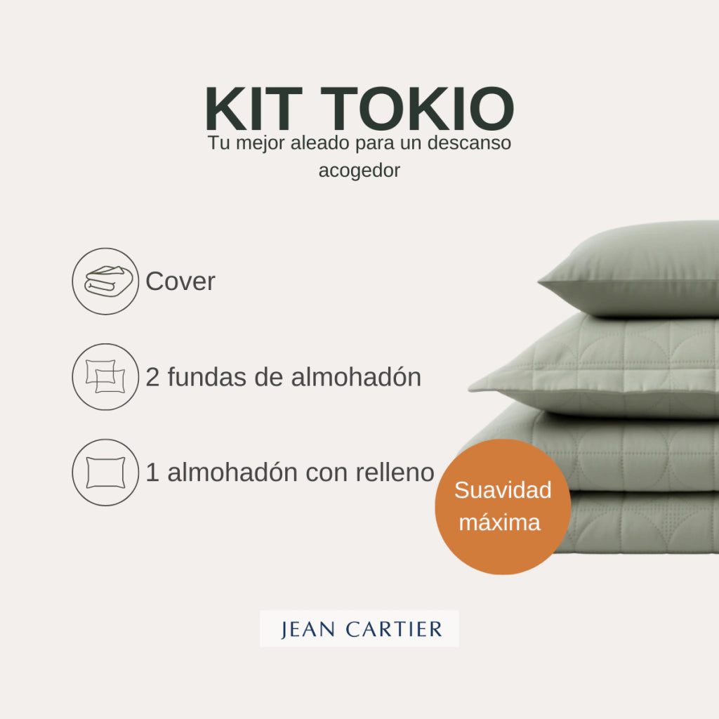 JC KIT TOKIO 4 PIEZAS COVER + FUNDAS+ ALMOHADON KING