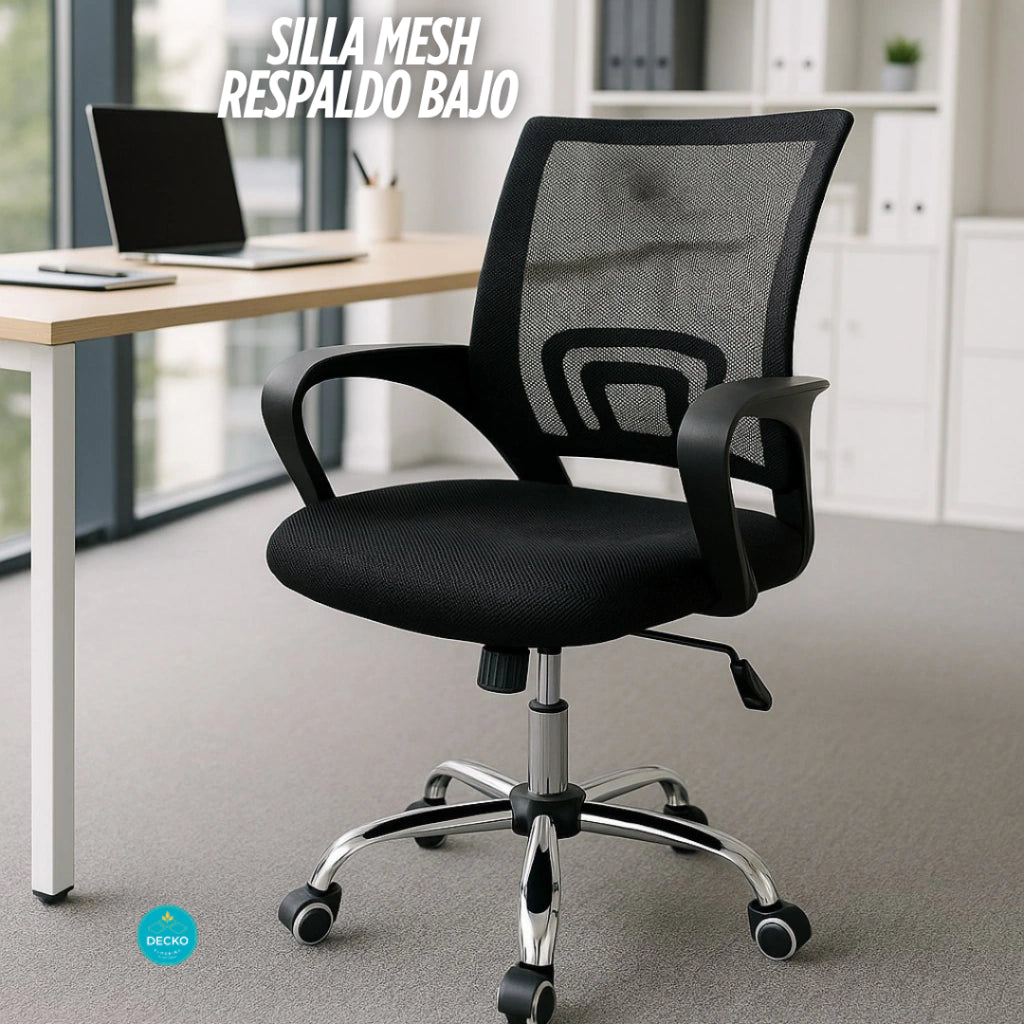 SILLA OFICINA MESH RESPALDO BAJO